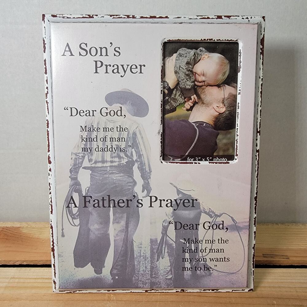 "A Son's / Father's Prayer" 3x5 Western Photo Frame - NWOT